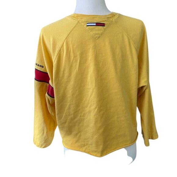 Tommy Hilfiger Y2K Baggy  Long Sleeve Cropped T Shirt Top Size M - Picture 2 of 6